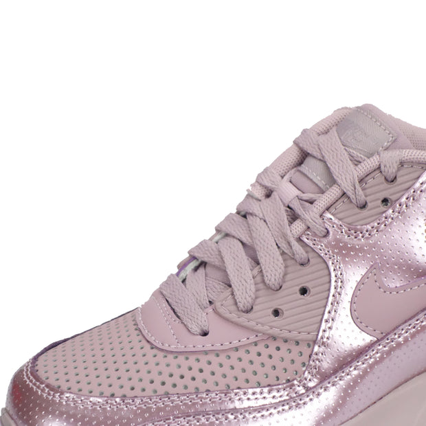 Nike Air Max 90 SE Leather Junior Trainers, Metallic Pink