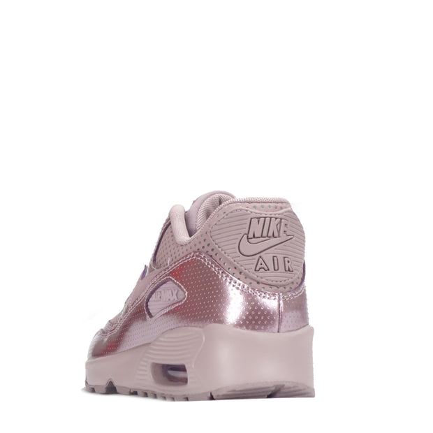Nike Air Max 90 SE Leather Junior Trainers, Metallic Pink
