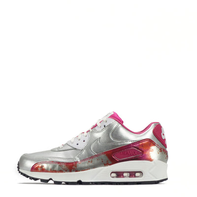 Nike Air Max 90 Premium QS Women's Trainers, Silver/Pink